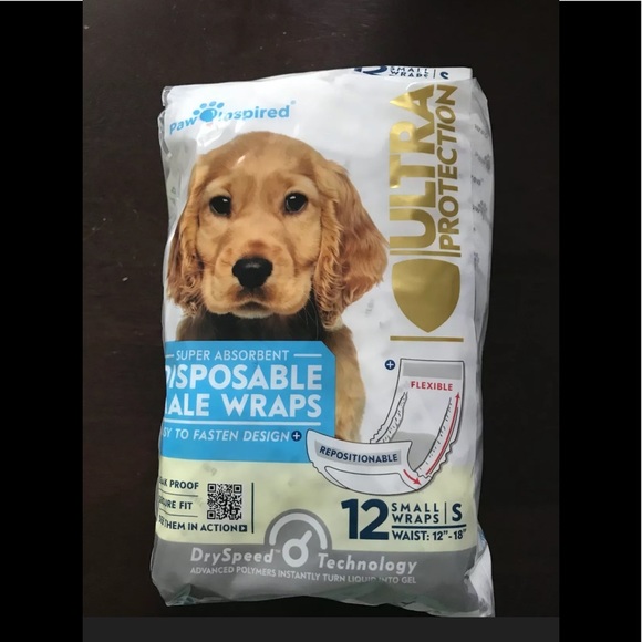 Paw Inspired Dog Paw Inspired Disposable Dog Diapers 2 Pack S